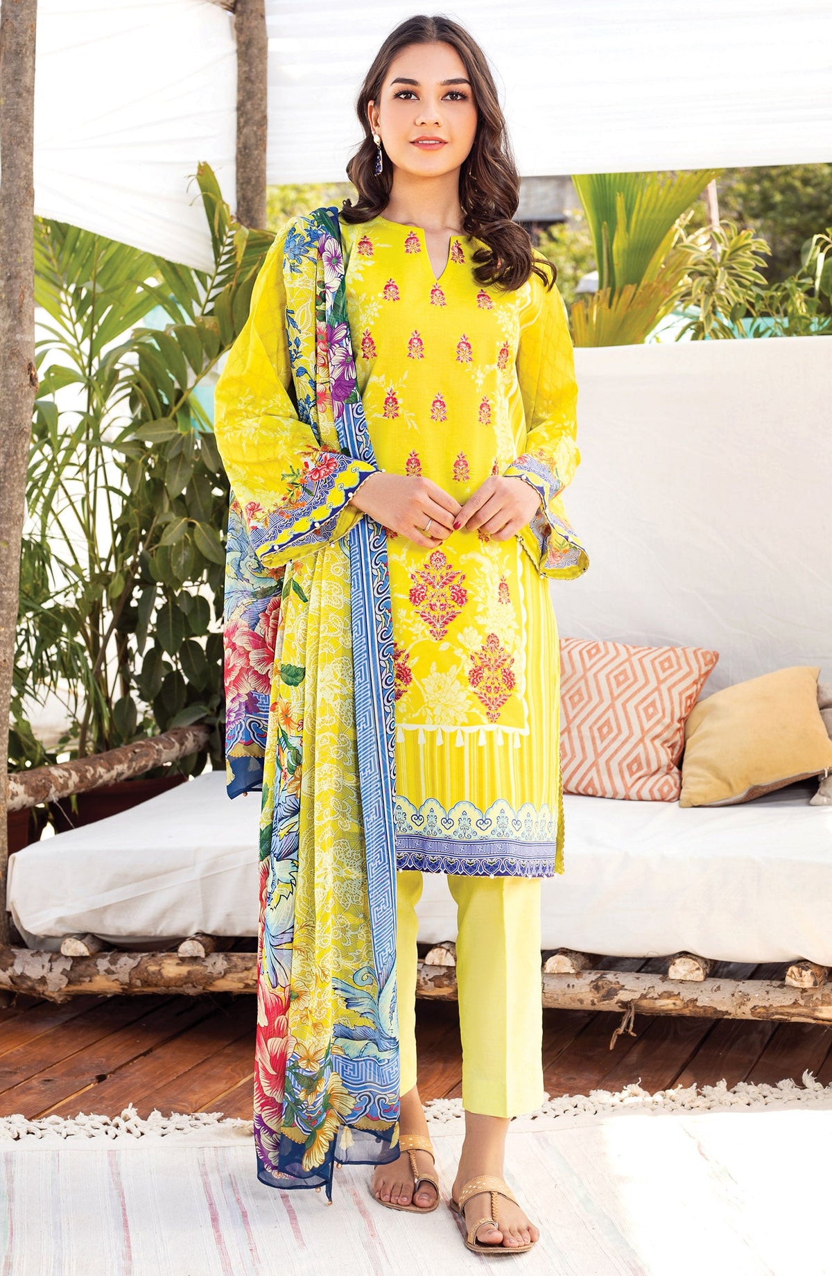 Orient - Unstitched 3 Piece Embroidered Lawn Suit