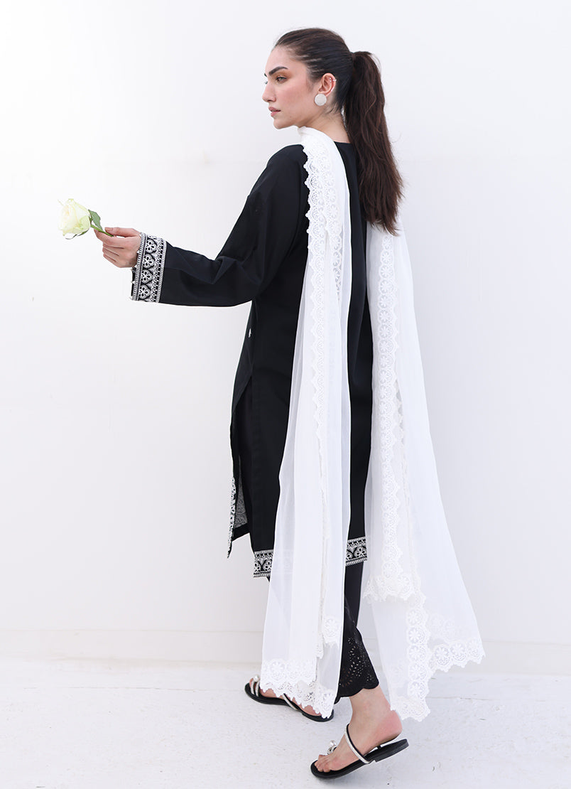 Applique Lace Dupatta