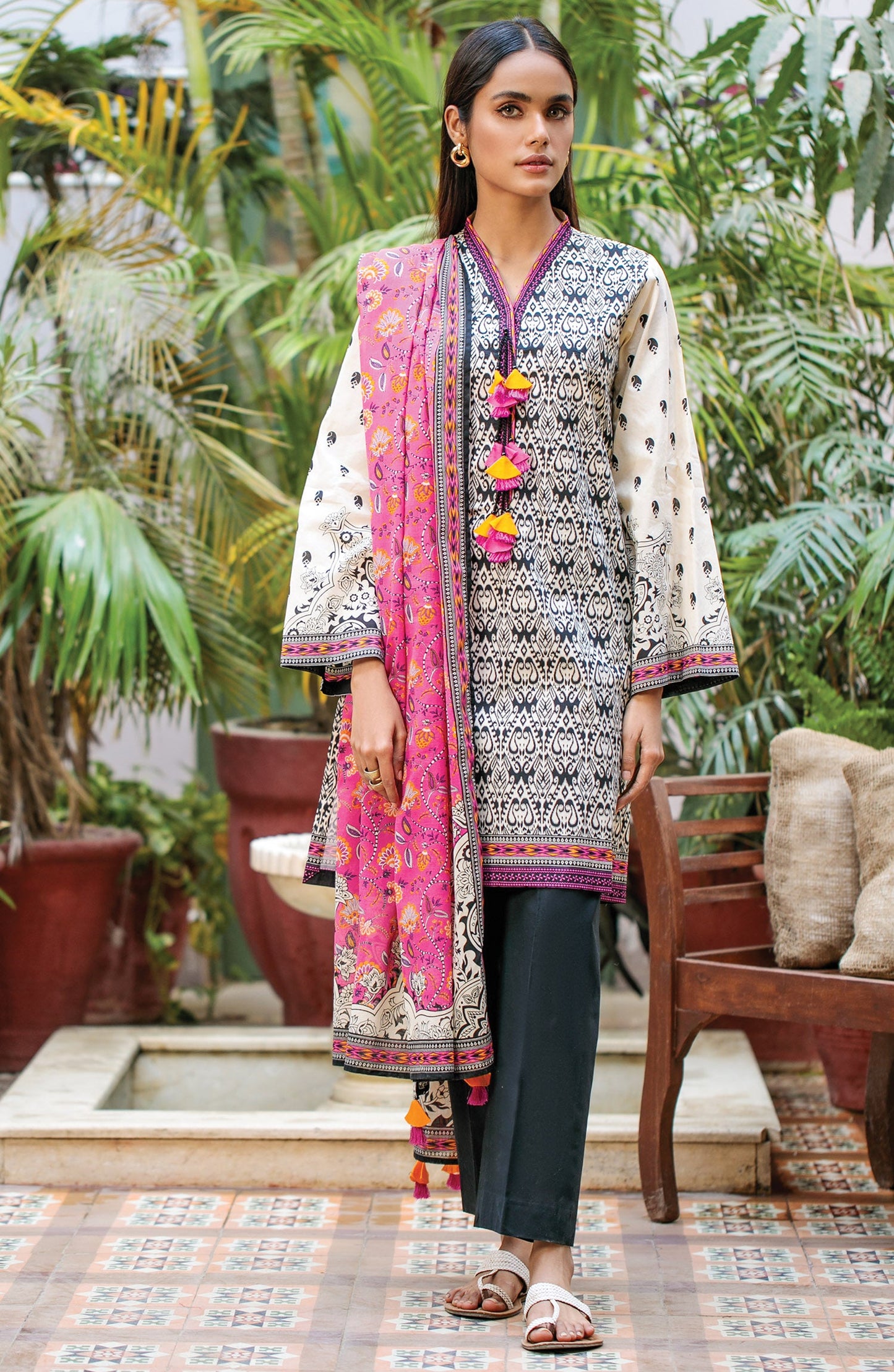 Orient - Unstitched 2 Piece Printed Lawn Shirt Dupatta