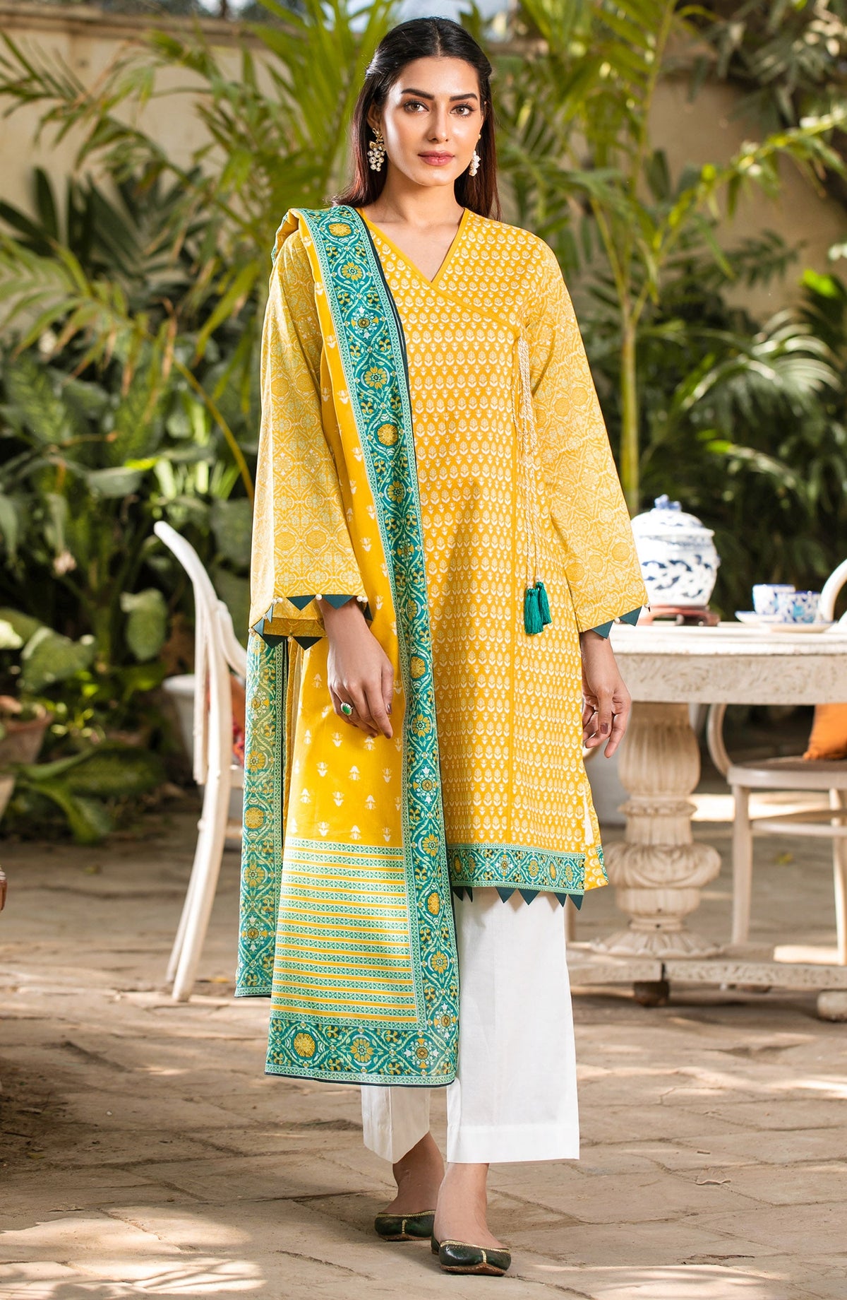 Orient - Unstitched 2 Piece Printed Lawn Shirt Chiffon Dupatta