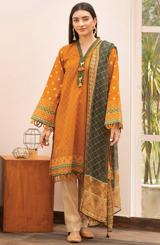 Orient - Unstitched 2 Piece Printed Lawn Shirt Chiffon Dupatta