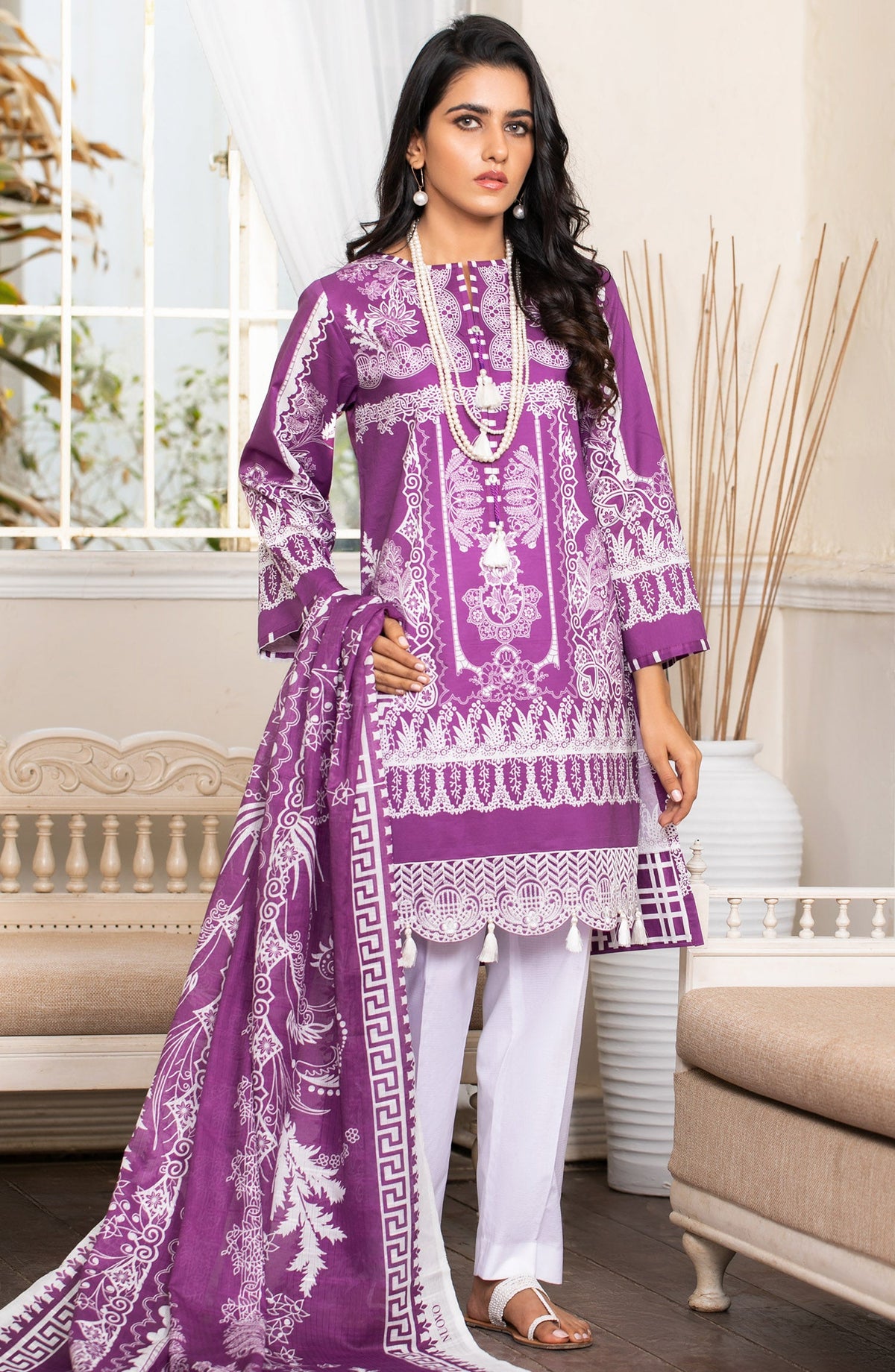 Orient - Unstitched 2 Piece Lawn Shirt Chiffon Dupatta