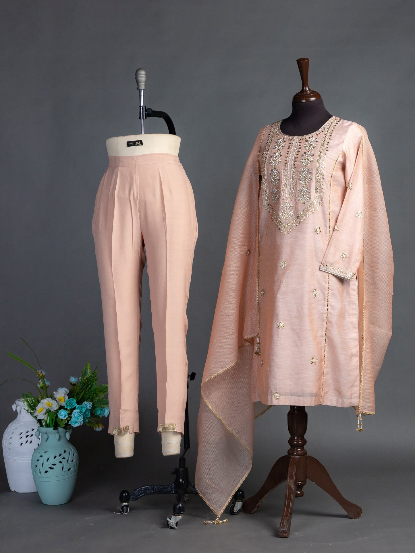 Eraj Hussain - Gotta Patti Peach - Stitched