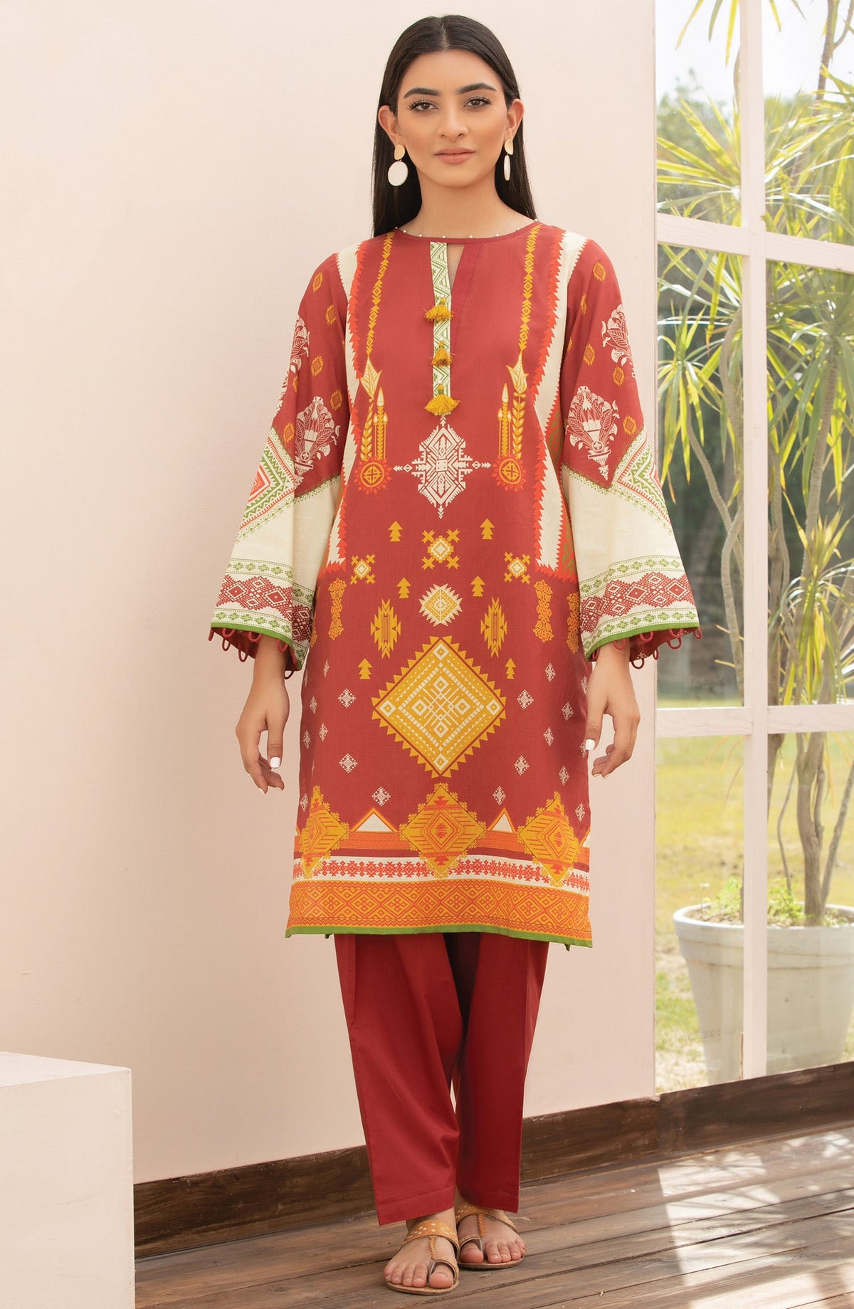 Orient - Unstitched 2 Piece Printed Lawn Shirt Trouser
