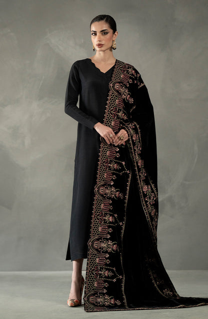 Seran - Black Velvet Shawl
