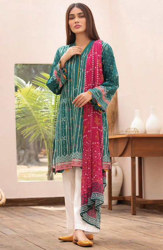 Orient - Unstitched 2 Piece Printed Lawn Shirt Chiffon Dupatta