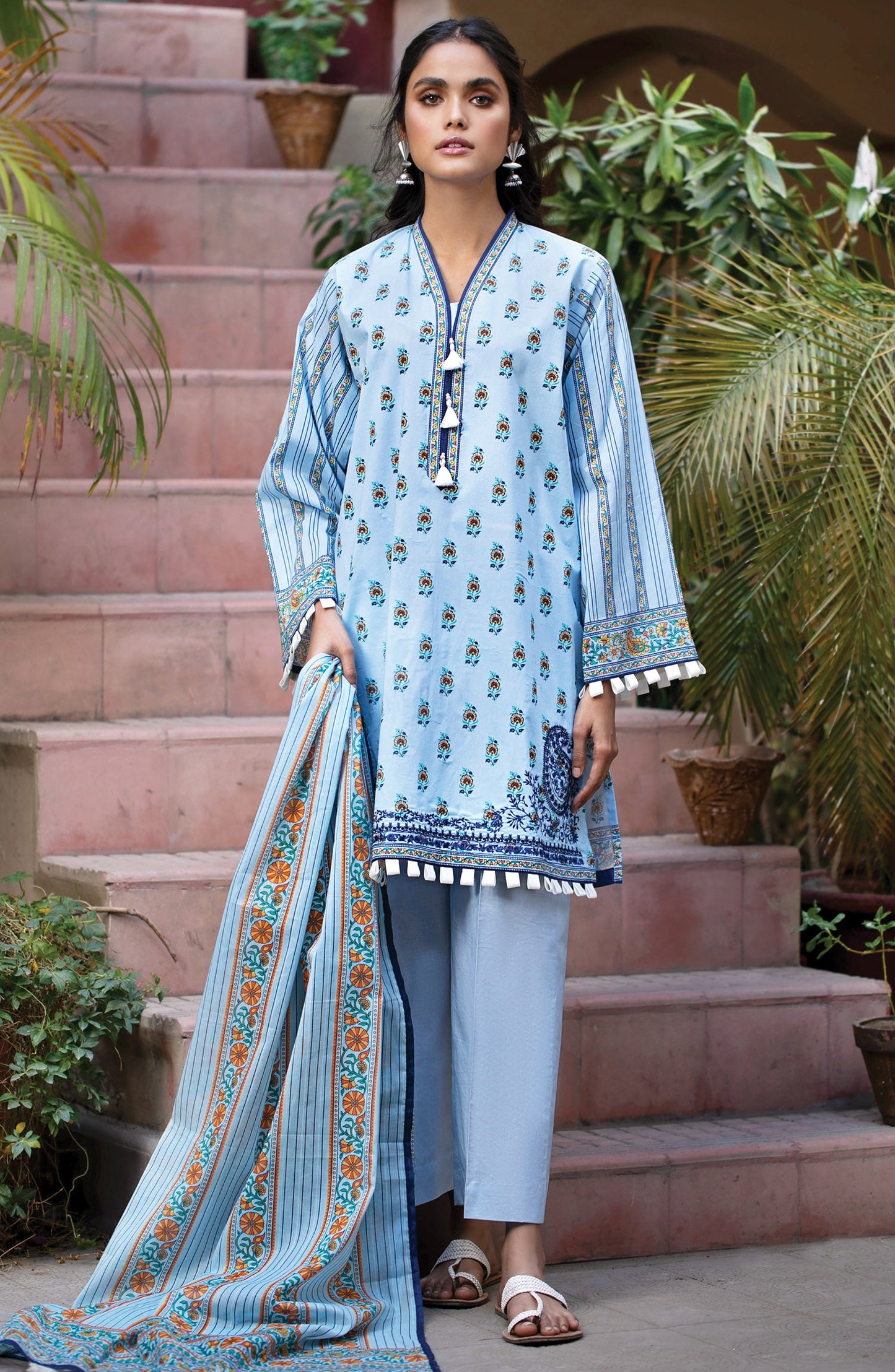 Orient - Unstitched 3 Piece Embroidered Lawn Suit