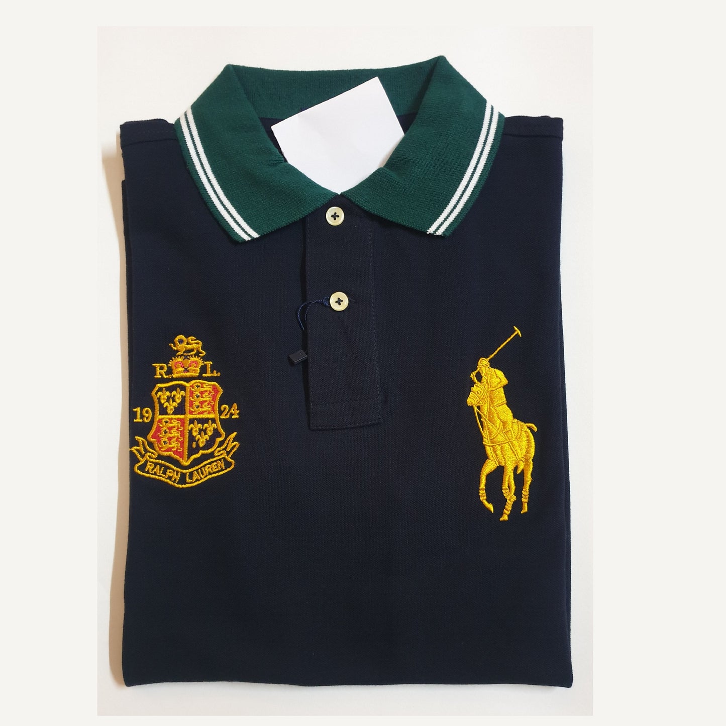 Summer Cotton T-Shirt - Dark Navy/Green