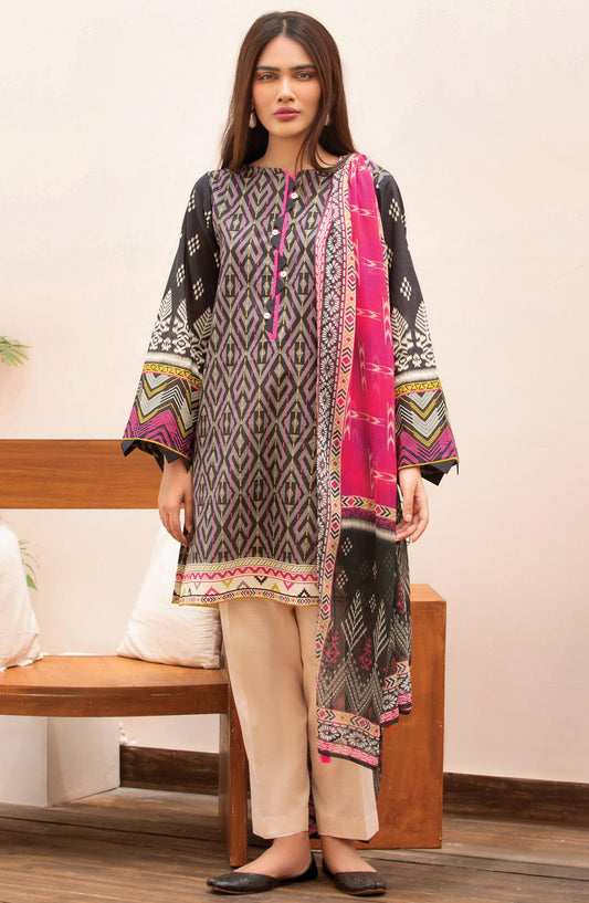 Orient - Unstitched 2 Piece Printed Lawn Shirt Chiffon Dupatta