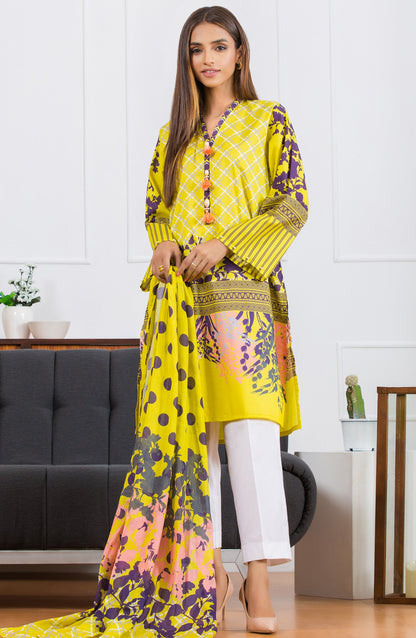 Orient - Unstitched 2 Piece Printed Lawn Shirt Dupatta