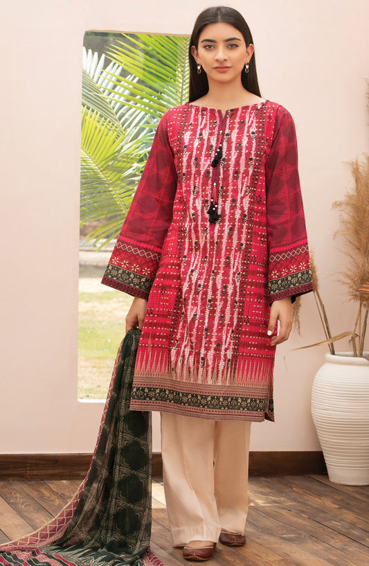 Orient - Unstitched 2 Piece Printed Lawn Shirt Chiffon Dupatta