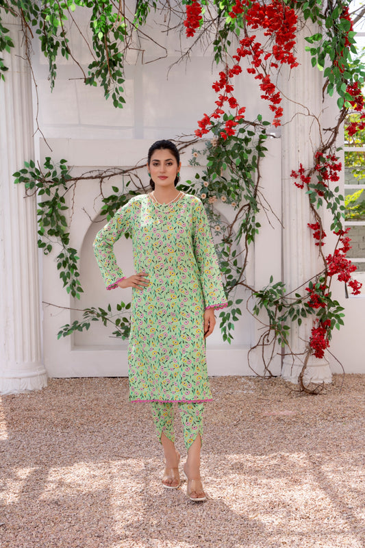 Bebano - Light Green Floral 2pc