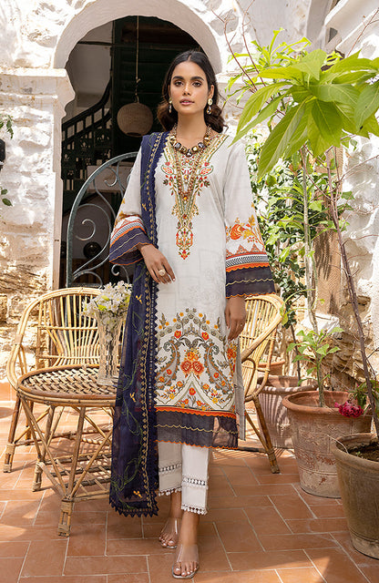 Alzohaib - 3 Piece Unstitched Embroidered Lawn-RFE-23-02