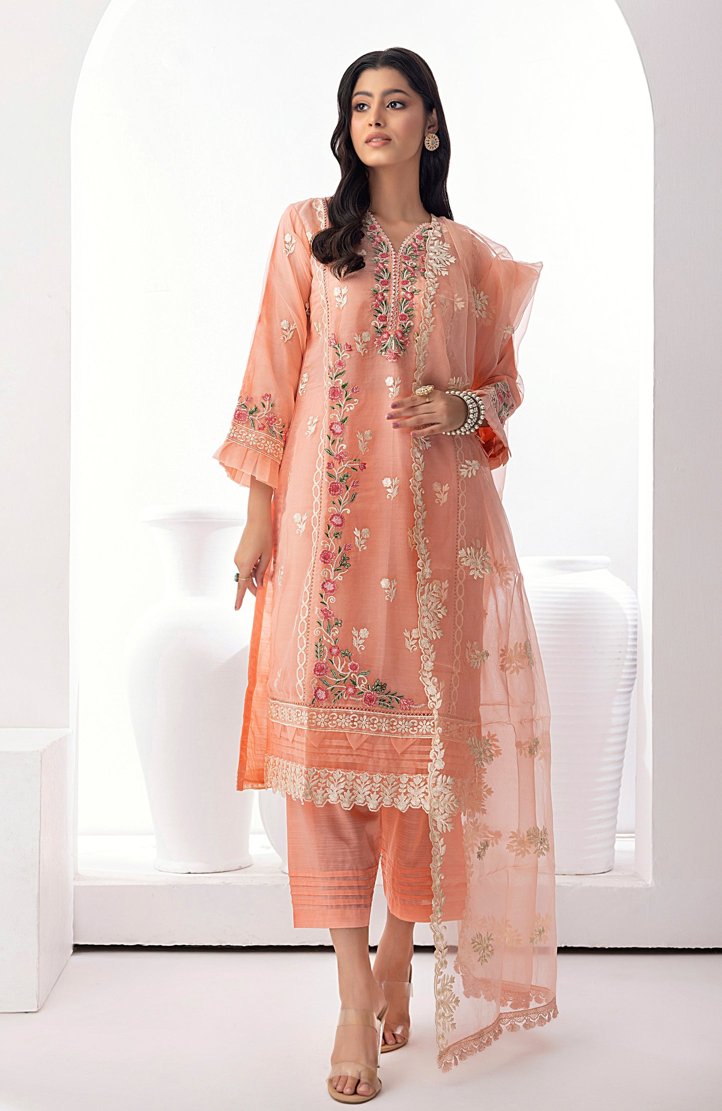 Alzohaib - 3 PC - STITCHED ORGANZA SERIES-AZP-23-02