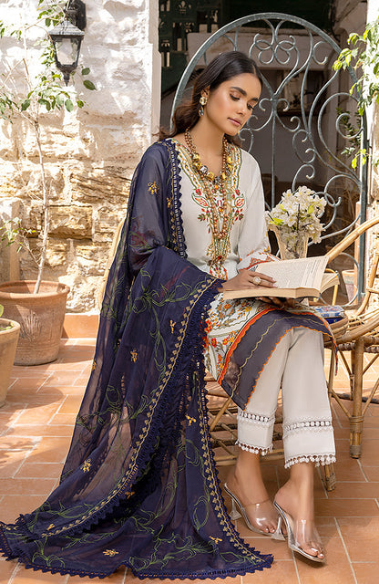 Alzohaib - 3 Piece Unstitched Embroidered Lawn-RFE-23-02