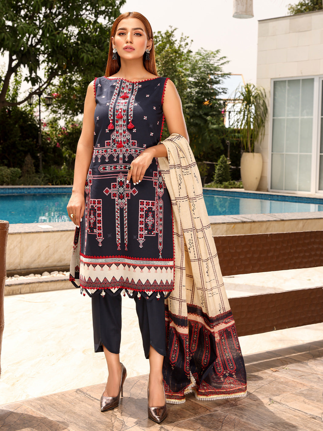 Binilyas - D#2019B | 3 Piece Luxury Unstitched