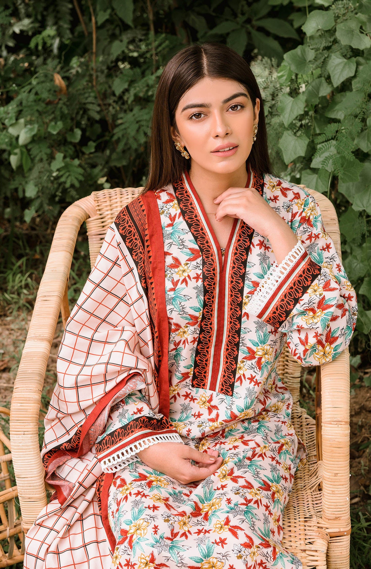 Orient - Unstitched 3 Piece Printed Linen Suit