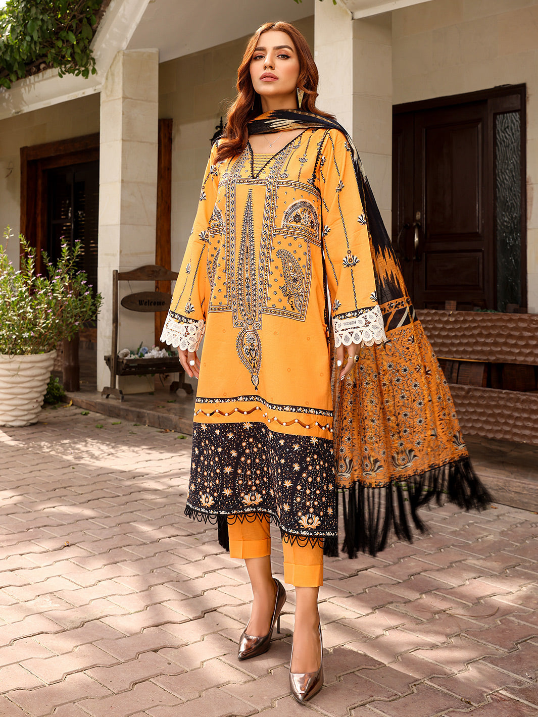 Binilyas - D#2020B | 3 Piece Luxury Unstitched