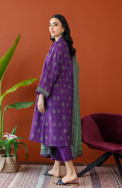 Orient - Unstitched 3 Piece Printed Khaddar Shirt , Khaddar Pant and Khaddar Dupatta