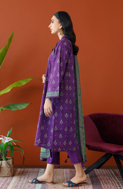 Orient - Unstitched 3 Piece Printed Khaddar Shirt , Khaddar Pant and Khaddar Dupatta