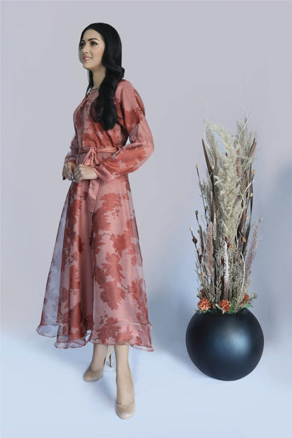 Bareeq Outfits - Blossom Floral Printed Frock