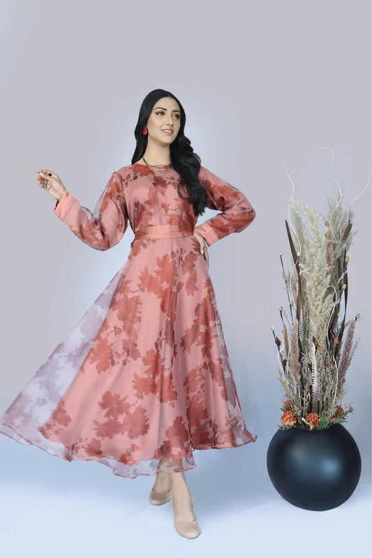 Bareeq Outfits - Blossom Floral Printed Frock
