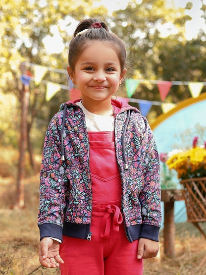 Edenrobe - Girl's Blue Multi Hoodie - EGTH20-002