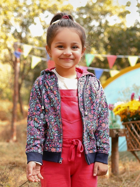 Edenrobe - Girl's Blue Multi Hoodie - EGTH20-002