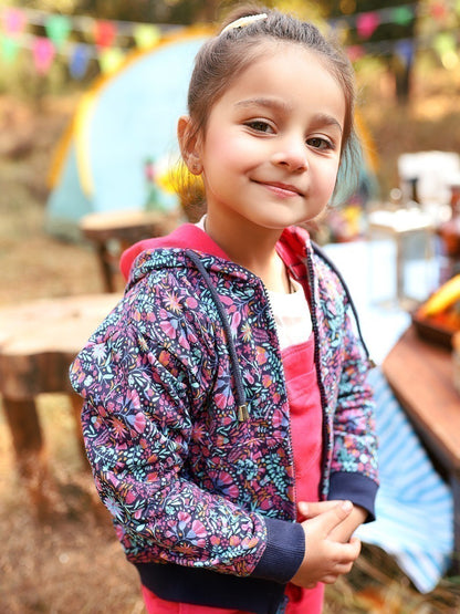 Edenrobe - Girl's Blue Multi Hoodie - EGTH20-002