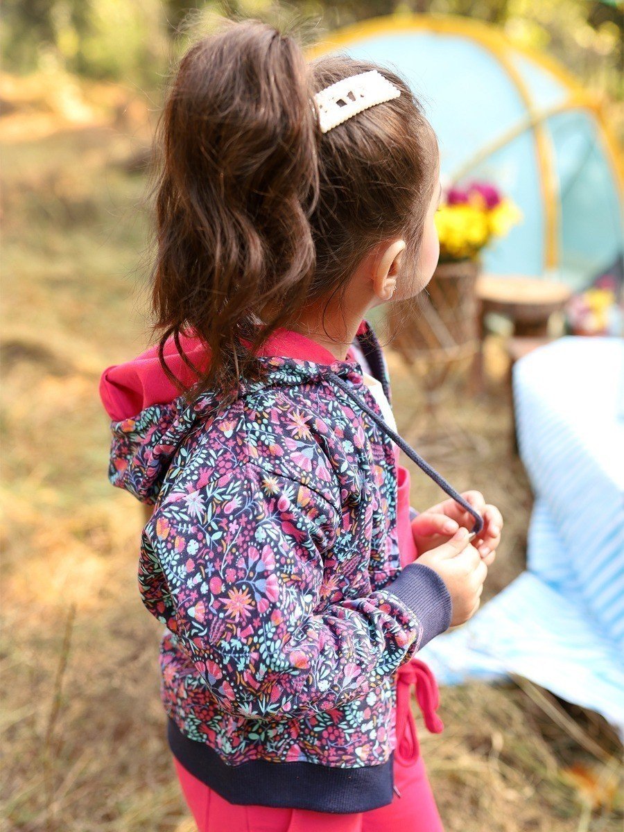 Edenrobe - Girl's Blue Multi Hoodie - EGTH20-002