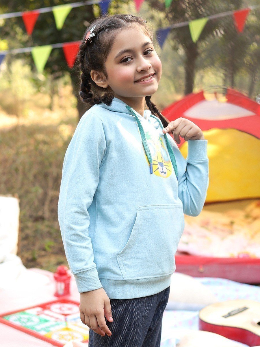 Edenrobe - Girl's Sky Blue Hoodie - EGTH20-003