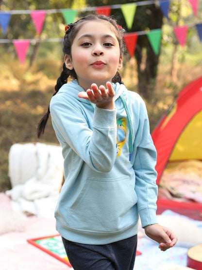 Edenrobe - Girl's Sky Blue Hoodie - EGTH20-003