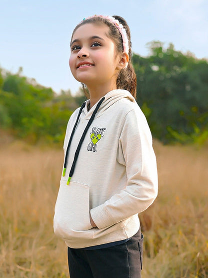Edenrobe - Girl's Oatmeal Hoodie - EGTH20-005