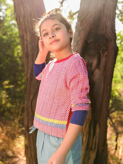 Edenrobe - Girl's Pink Sweater - EGTSWT20-001
