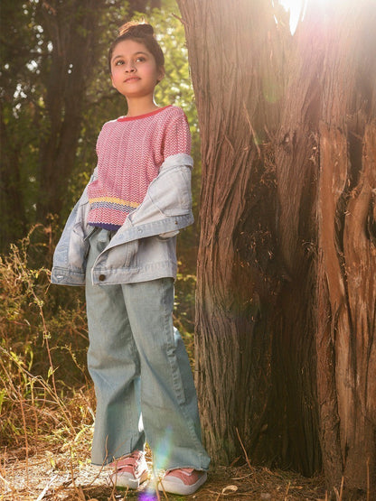 Edenrobe - Girl's Pink Sweater - EGTSWT20-001