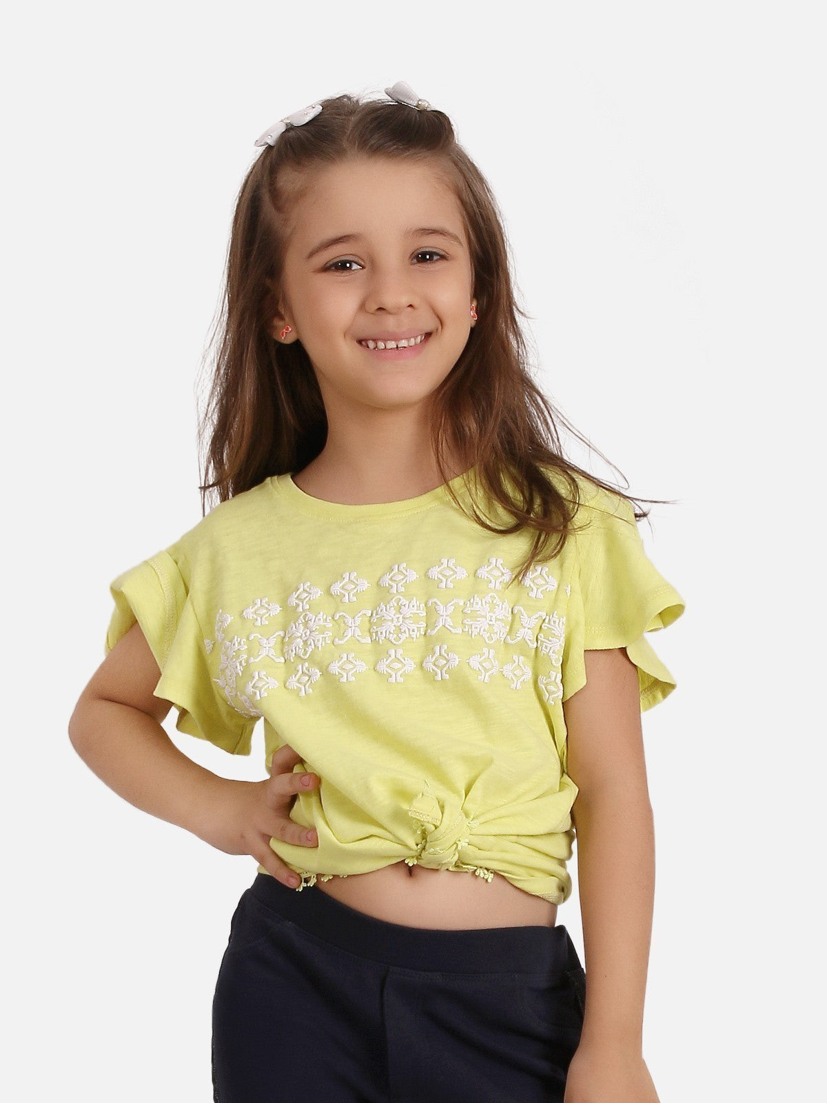 Edenrobe - Girl's Light Yellow Top - EGTK20-007