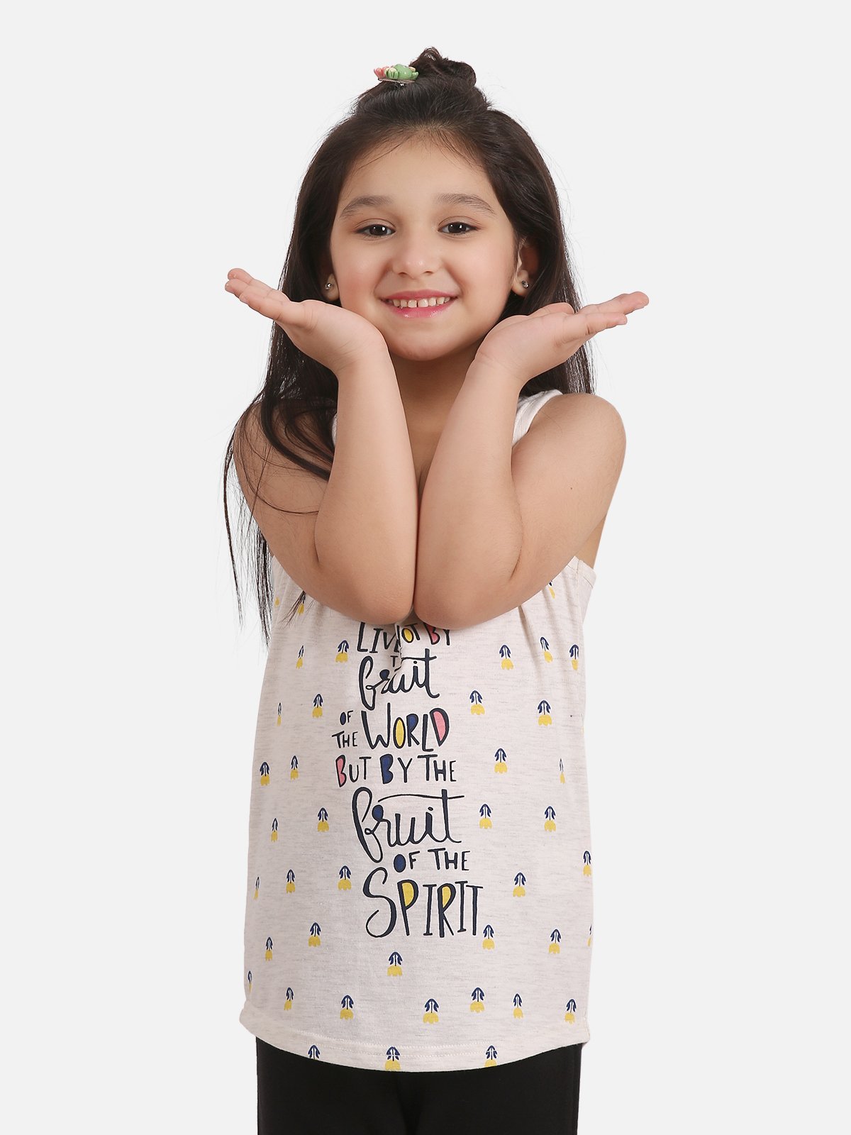 Edenrobe - Girl's Off White Top - EGTK20-010