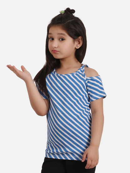 Edenrobe - Girl's Blue & White Top - EGTK20-015