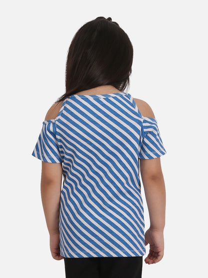 Edenrobe - Girl's Blue & White Top - EGTK20-015