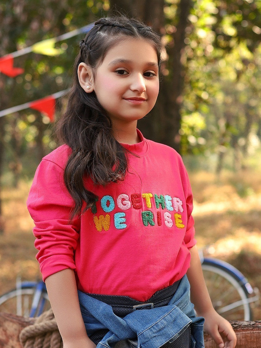 Edenrobe - Girl's Bright Pink Top - EGTKF20-004