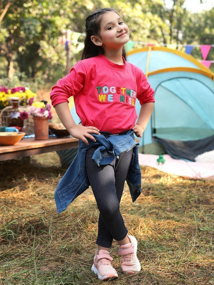 Edenrobe - Girl's Bright Pink Top - EGTKF20-004