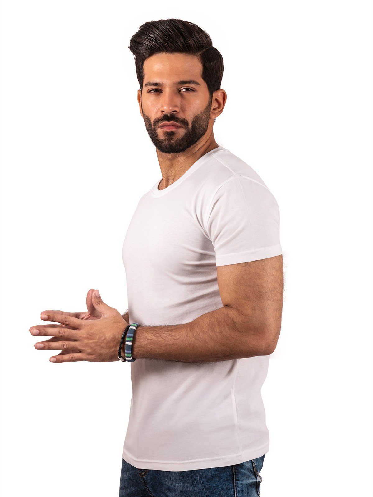 Edenrobe - Men's White Basic Tee - EMTBT20-001
