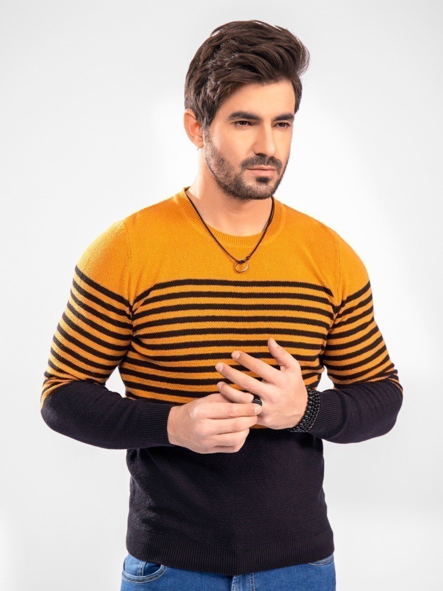 Edenrobe - Men's Mustard Brown Sweater - EMTSWT20-003