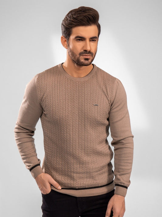 Edenrobe - Men's Light Brown Sweater - EMTSWT20-015