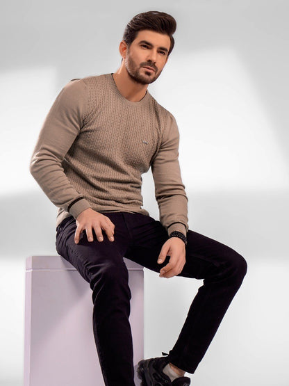 Edenrobe - Men's Light Brown Sweater - EMTSWT20-015