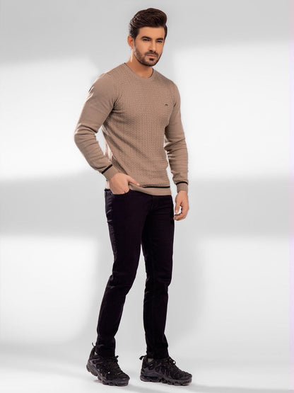 Edenrobe - Men's Light Brown Sweater - EMTSWT20-015