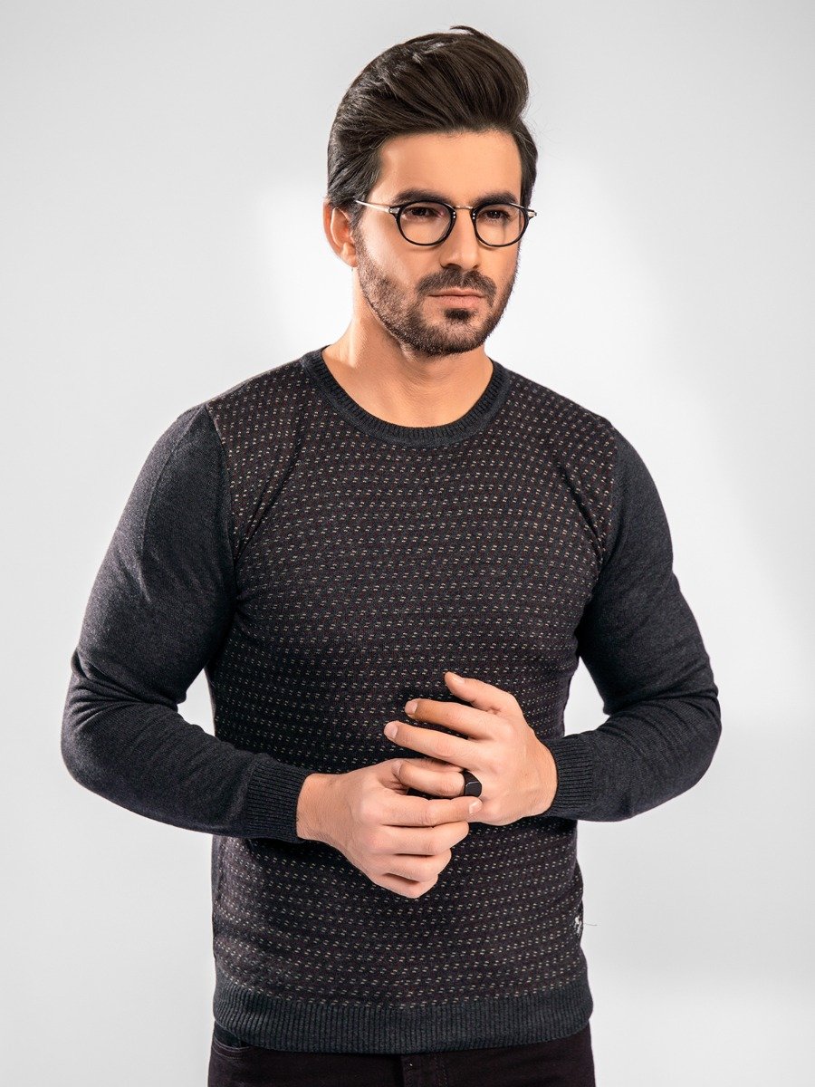 Edenrobe - Men's Charcoal Sweater - EMTSWT20-016