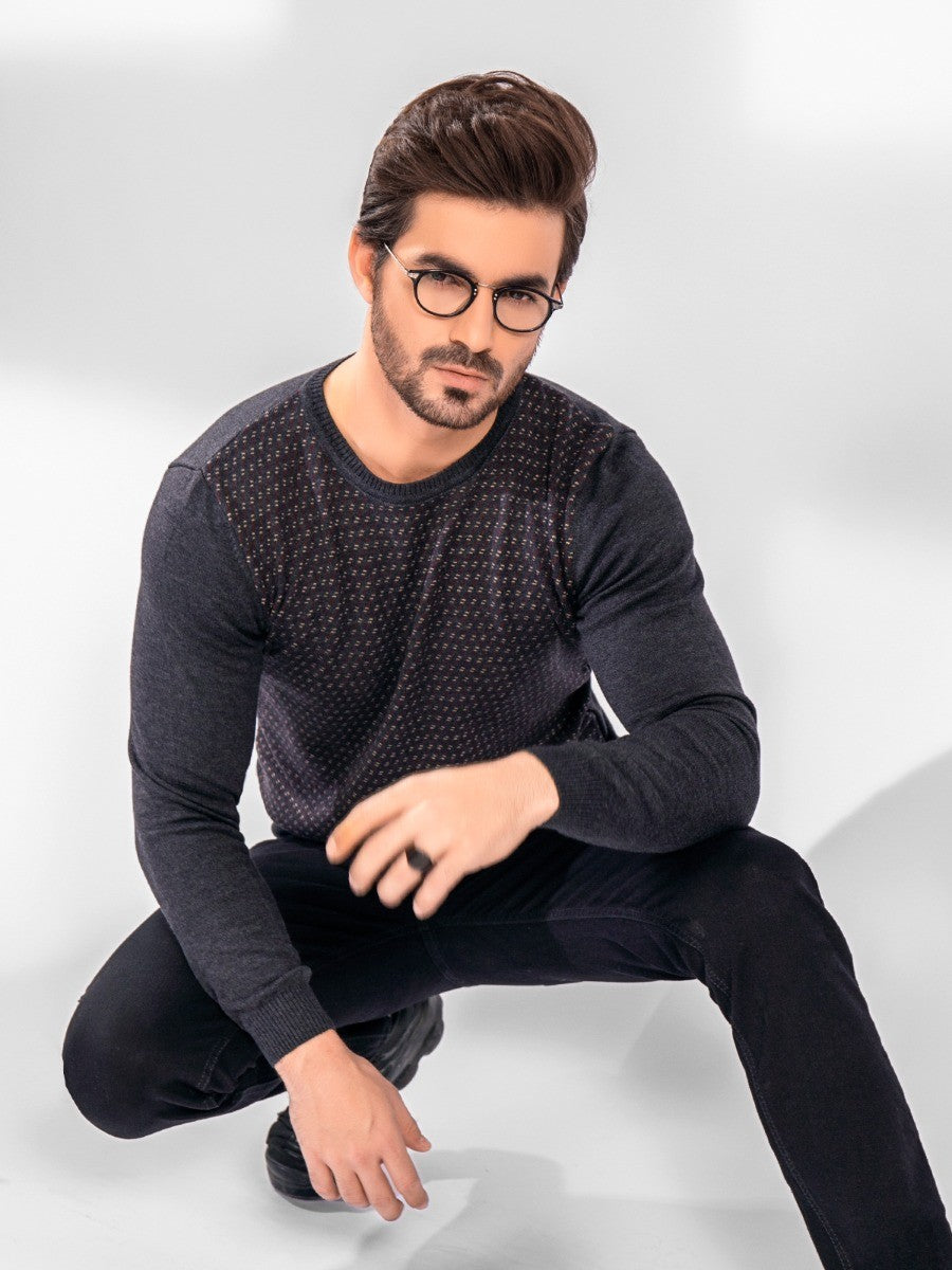 Edenrobe - Men's Charcoal Sweater - EMTSWT20-016