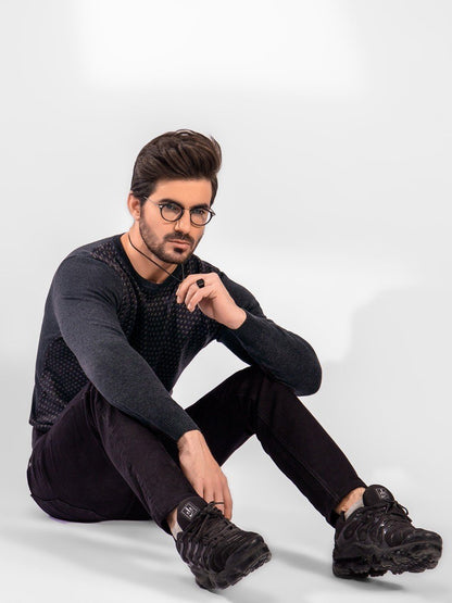 Edenrobe - Men's Charcoal Sweater - EMTSWT20-016