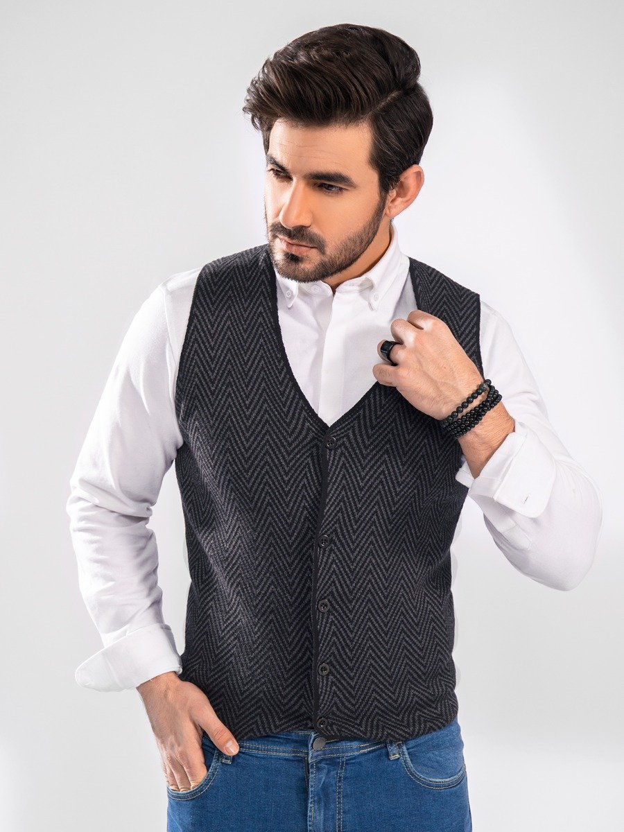 Edenrobe - Men's Black & Grey Sweater - EMTSWT20-022